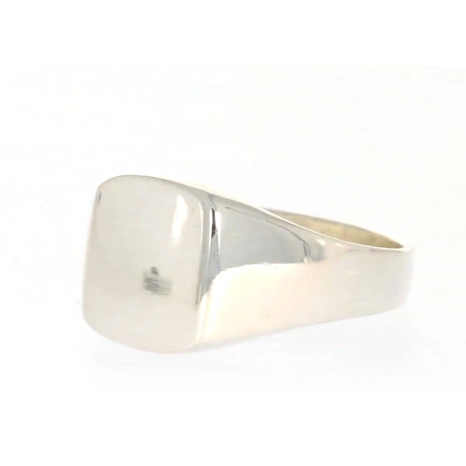 Sterling Silver Plain Signet Mens Ring