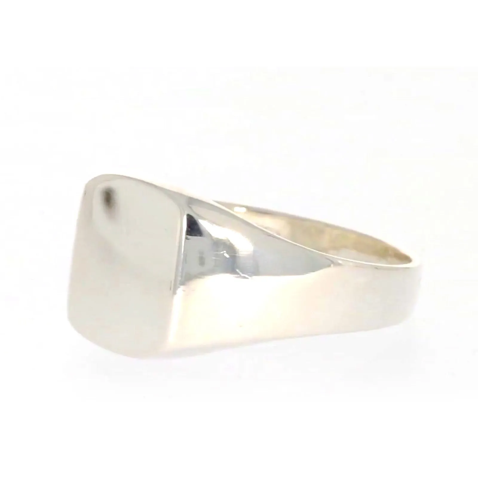 Sterling Silver Plain Signet Mens Ring
