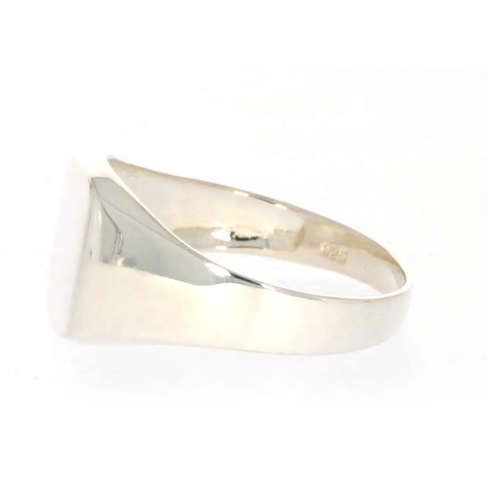 Sterling Silver Plain Signet Mens Ring