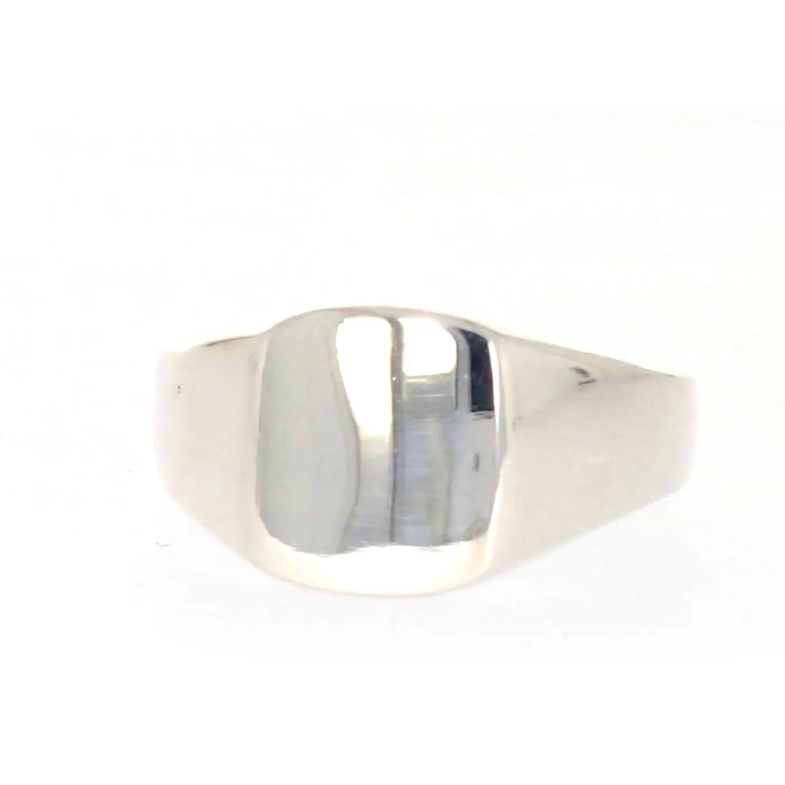 Sterling Silver Plain Signet Mens Ring