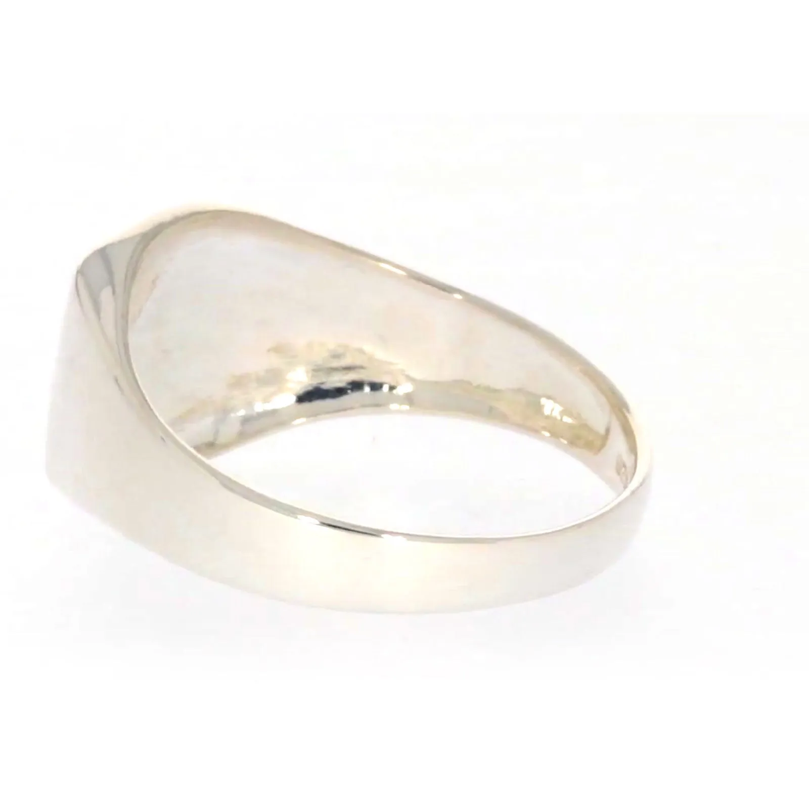 Sterling Silver Plain Signet Mens Ring