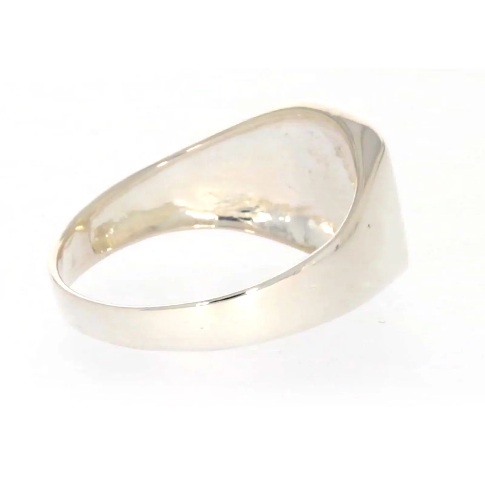 Sterling Silver Plain Signet Mens Ring