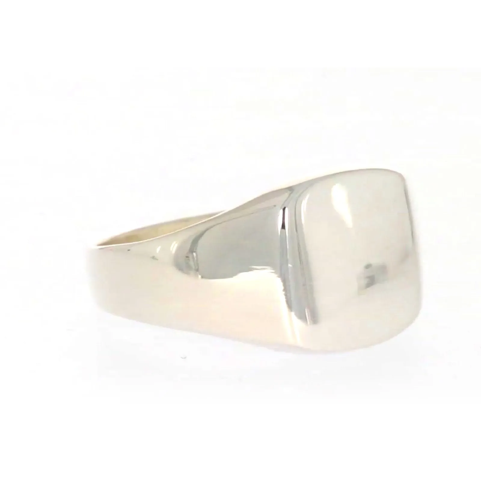 Sterling Silver Plain Signet Mens Ring