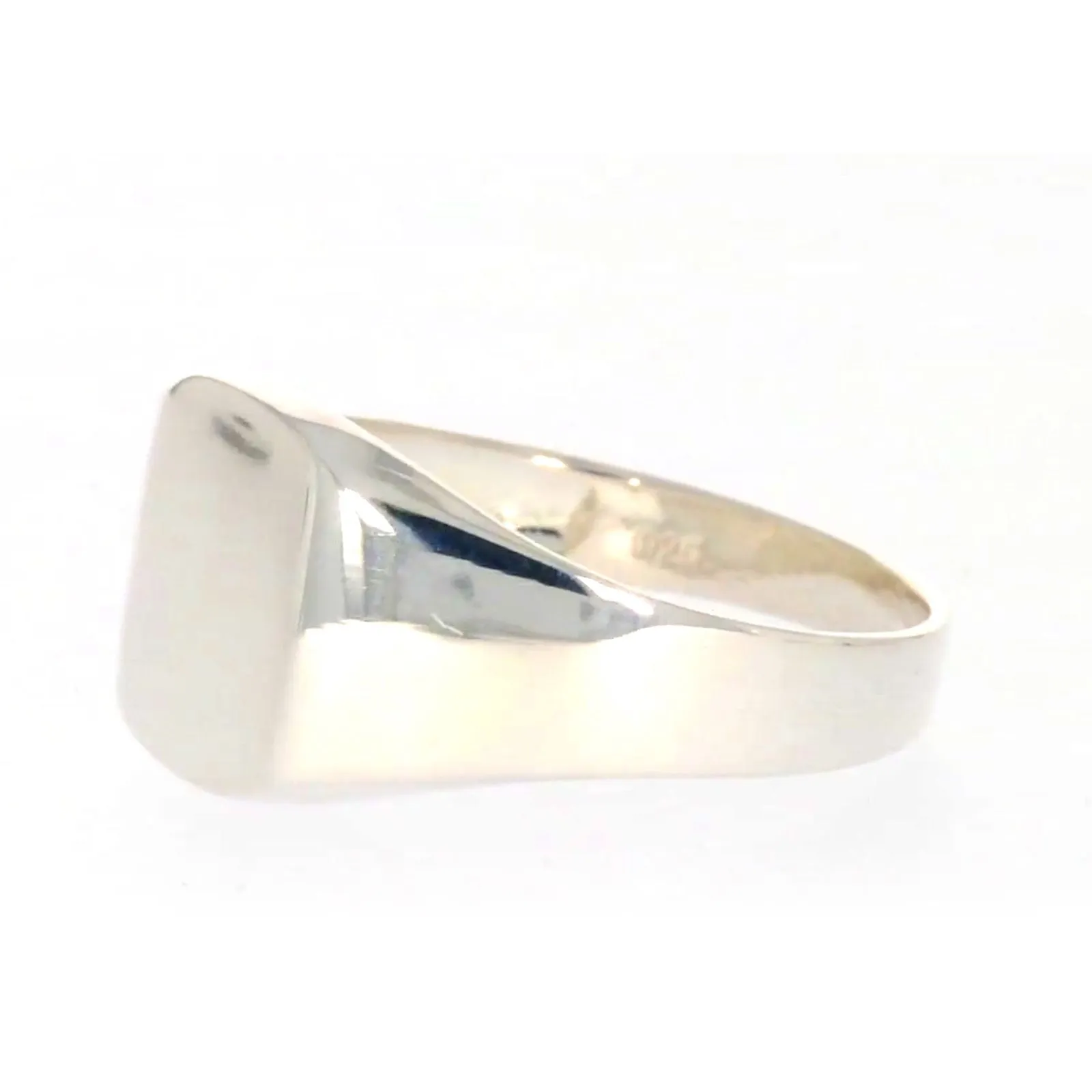 Sterling Silver Plain Signet Mens Ring