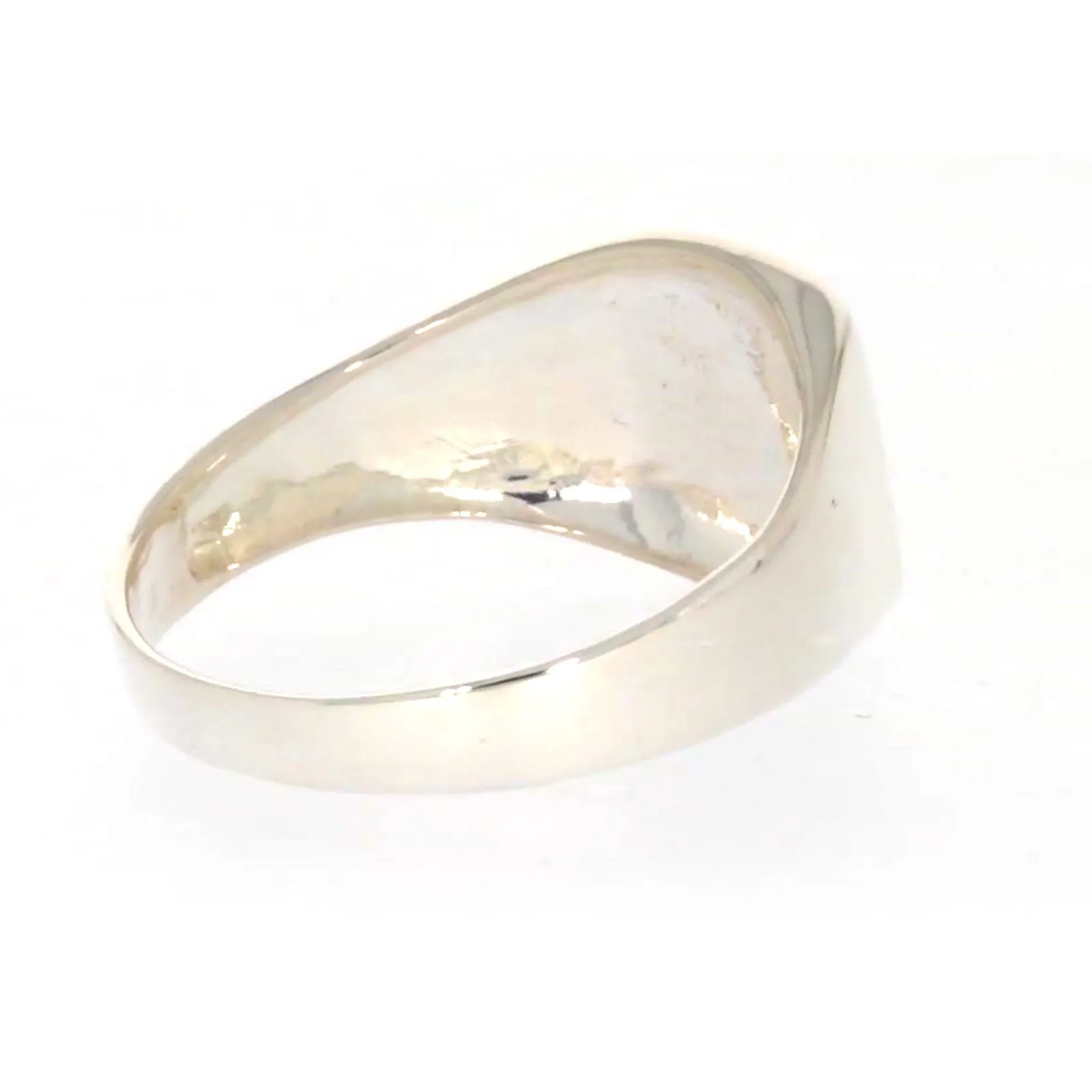 Sterling Silver Plain Signet Mens Ring