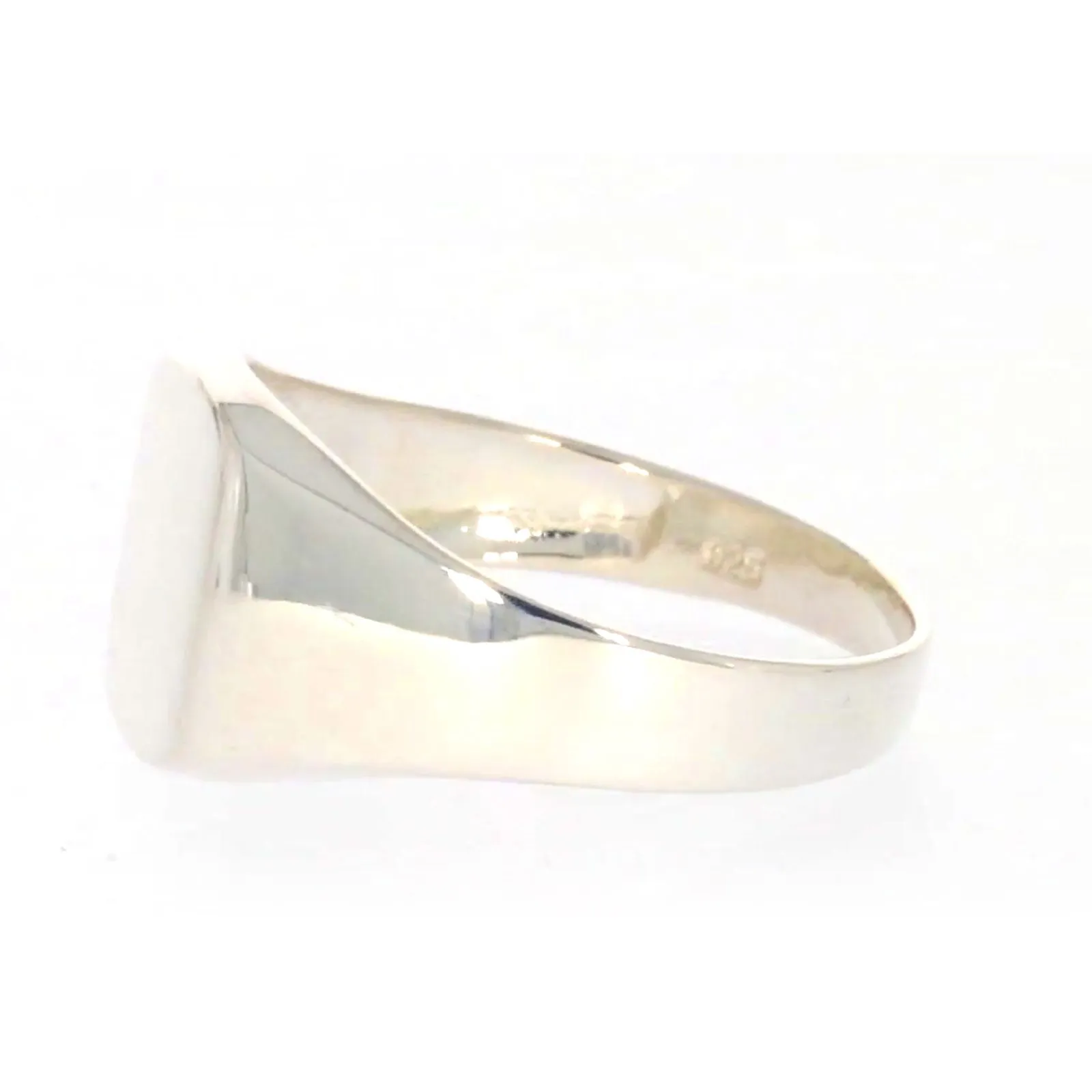 Sterling Silver Plain Signet Mens Ring