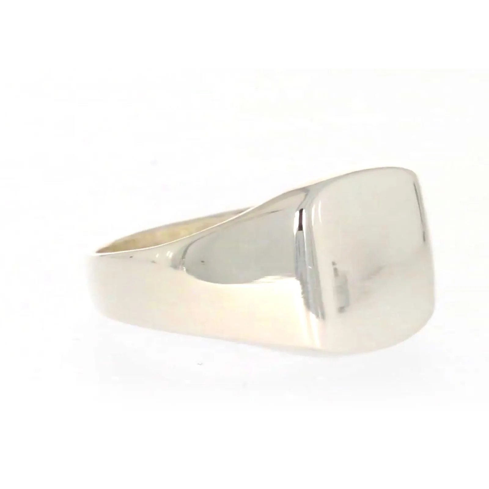 Sterling Silver Plain Signet Mens Ring
