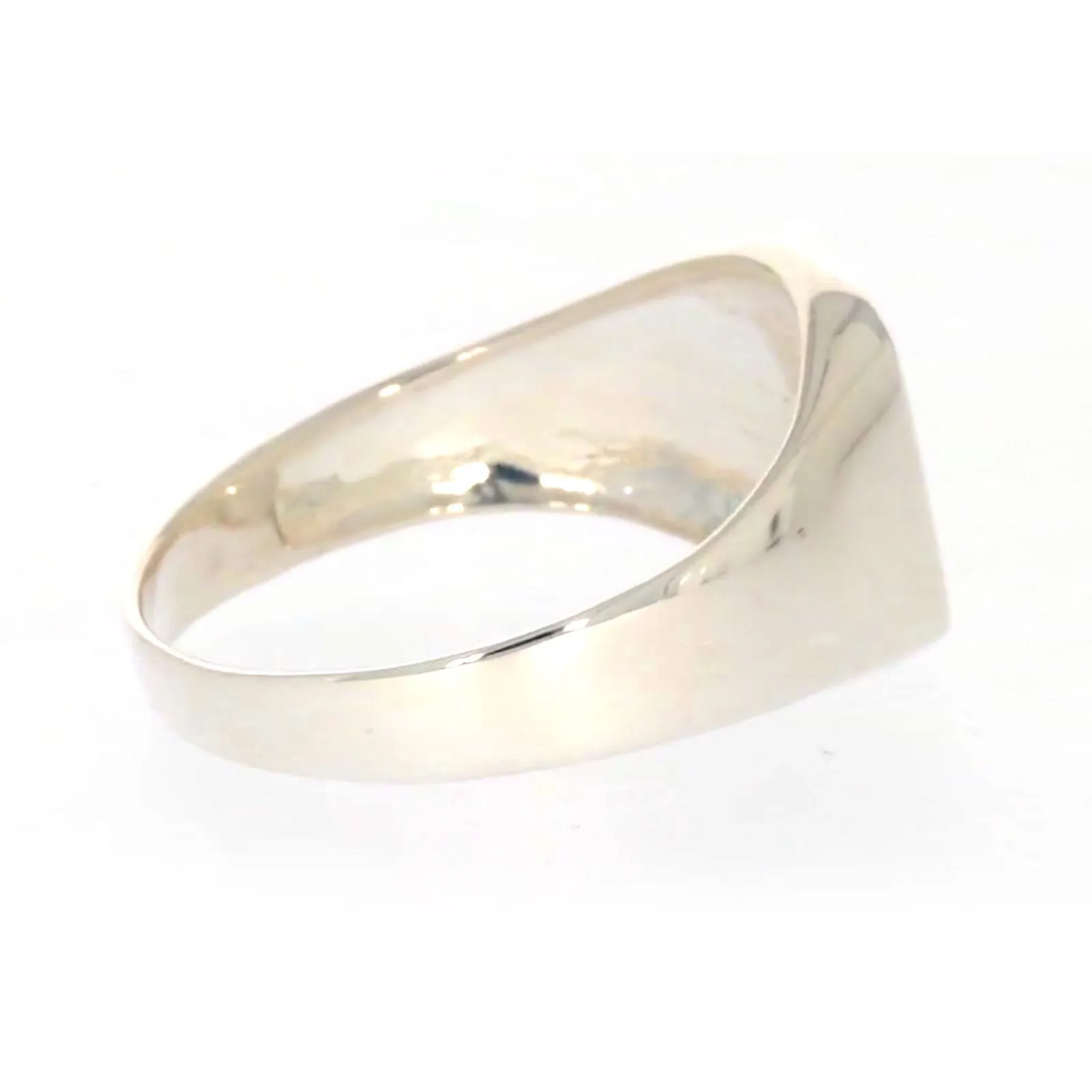 Sterling Silver Plain Signet Mens Ring