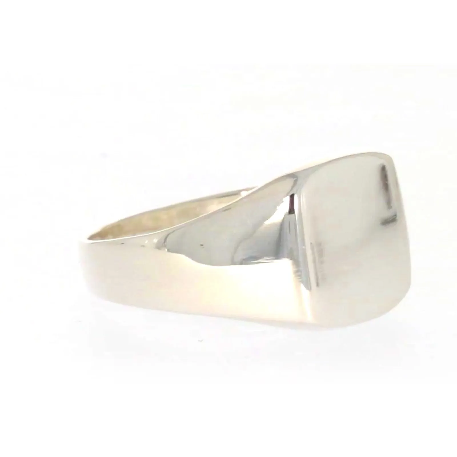 Sterling Silver Plain Signet Mens Ring