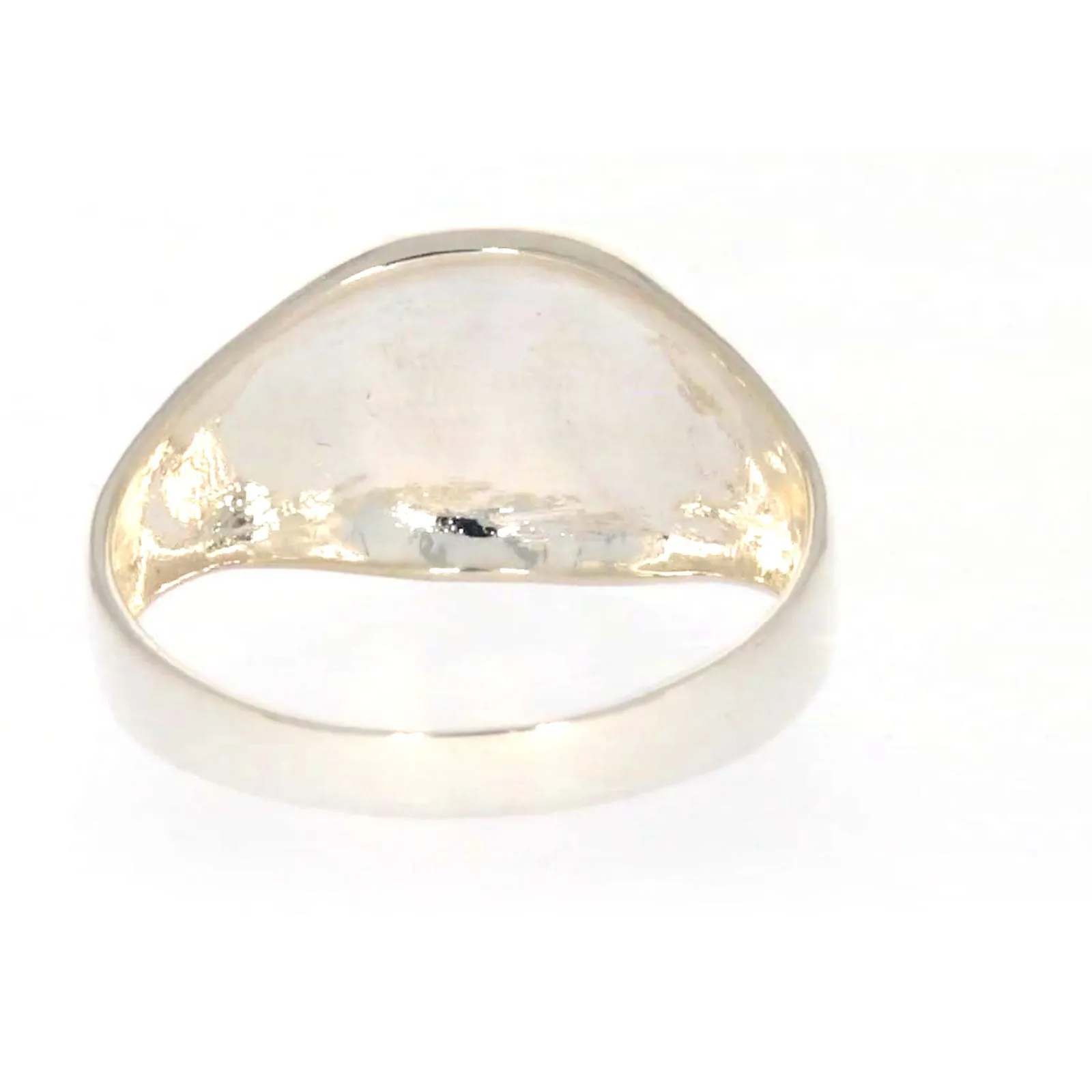 Sterling Silver Plain Signet Mens Ring