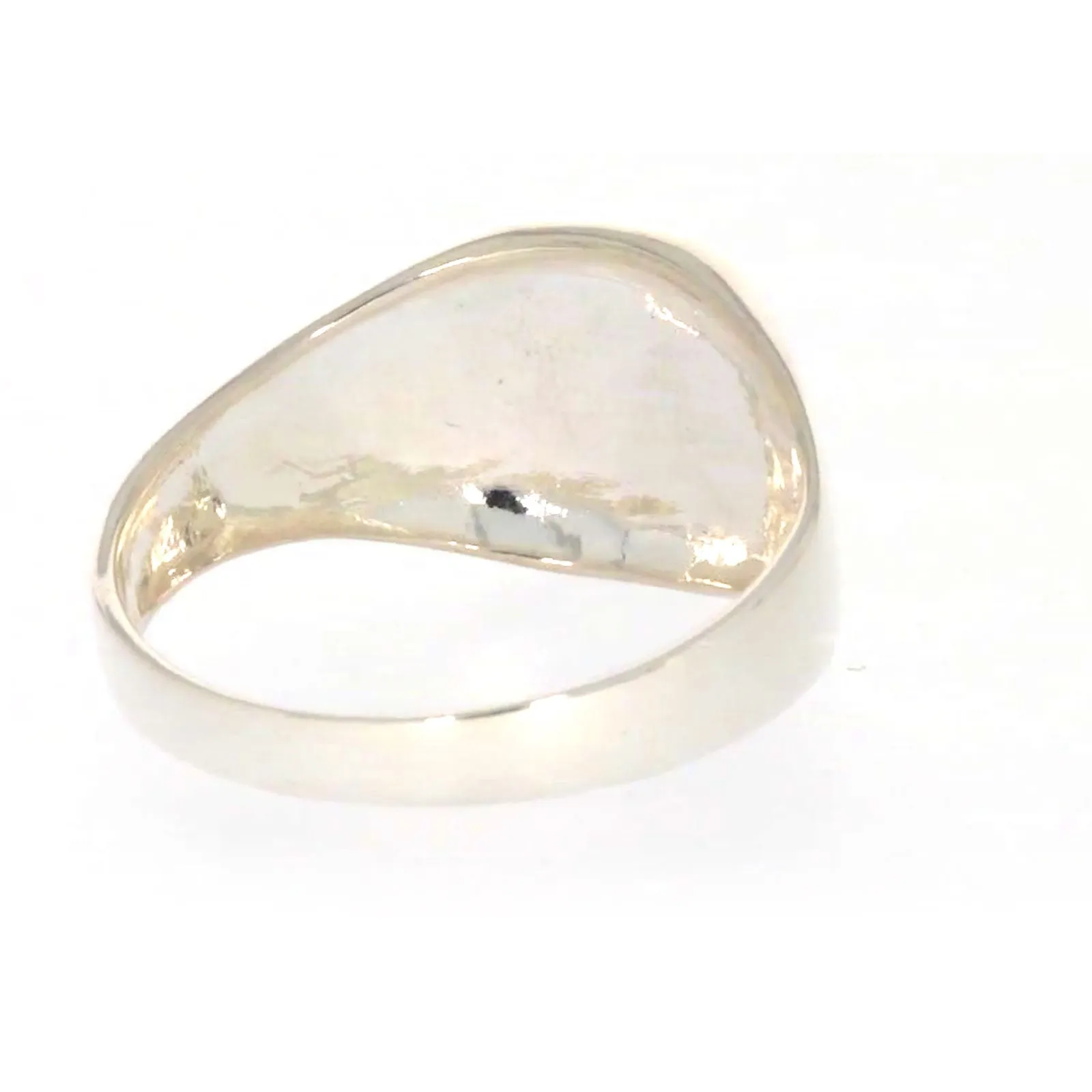 Sterling Silver Plain Signet Mens Ring