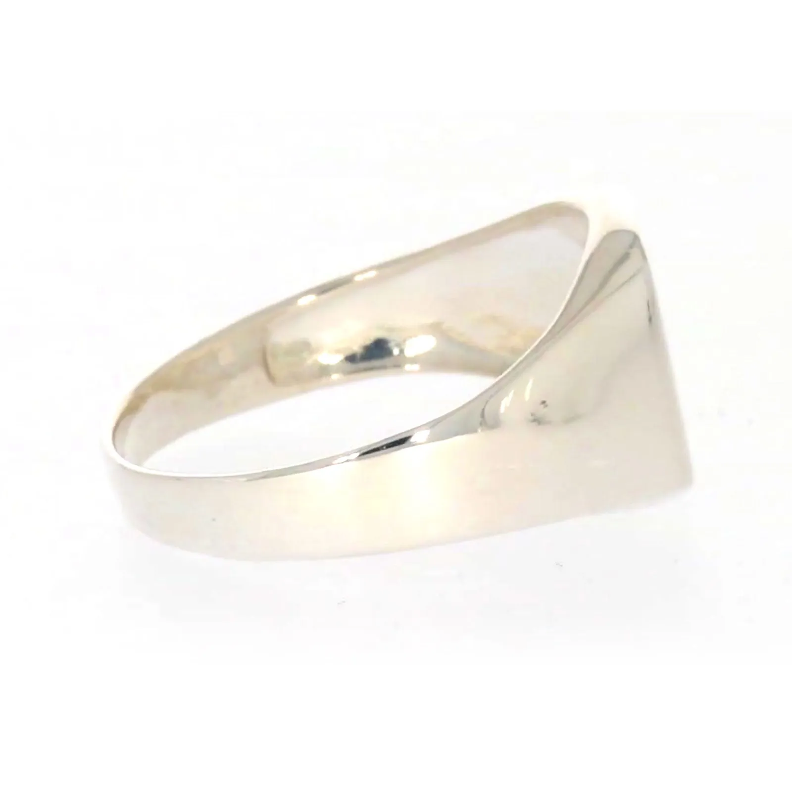 Sterling Silver Plain Signet Mens Ring