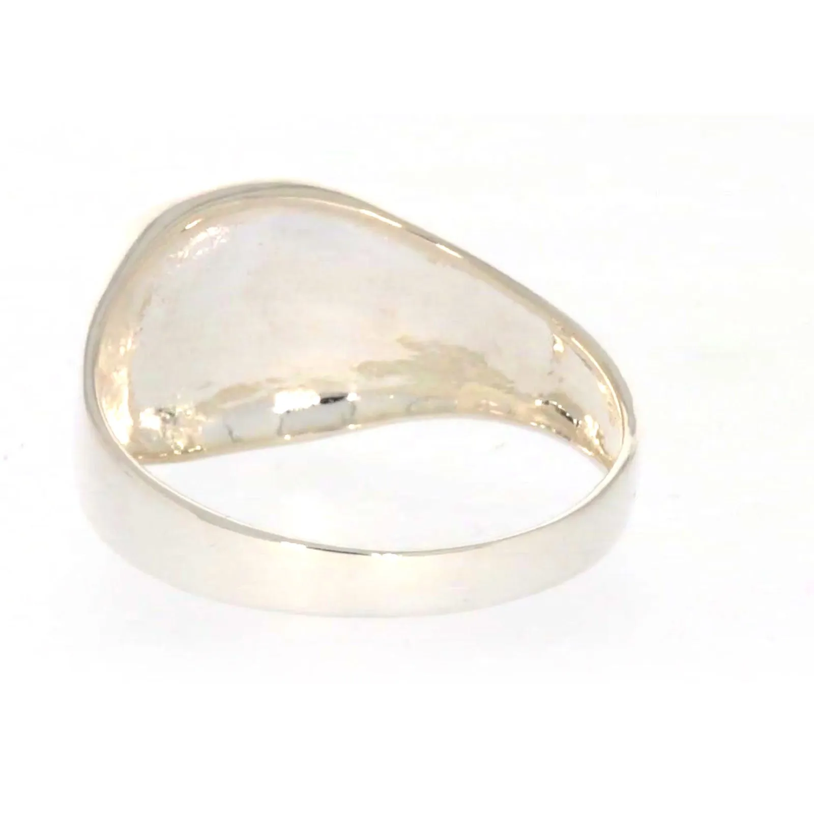 Sterling Silver Plain Signet Mens Ring