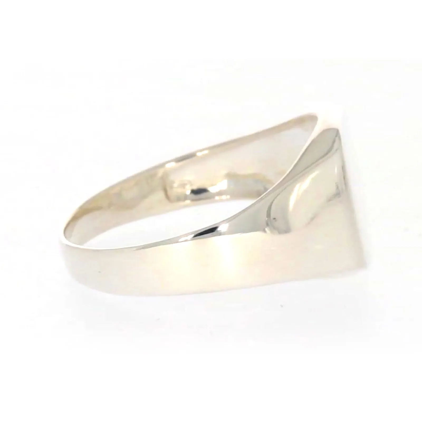 Sterling Silver Plain Signet Mens Ring