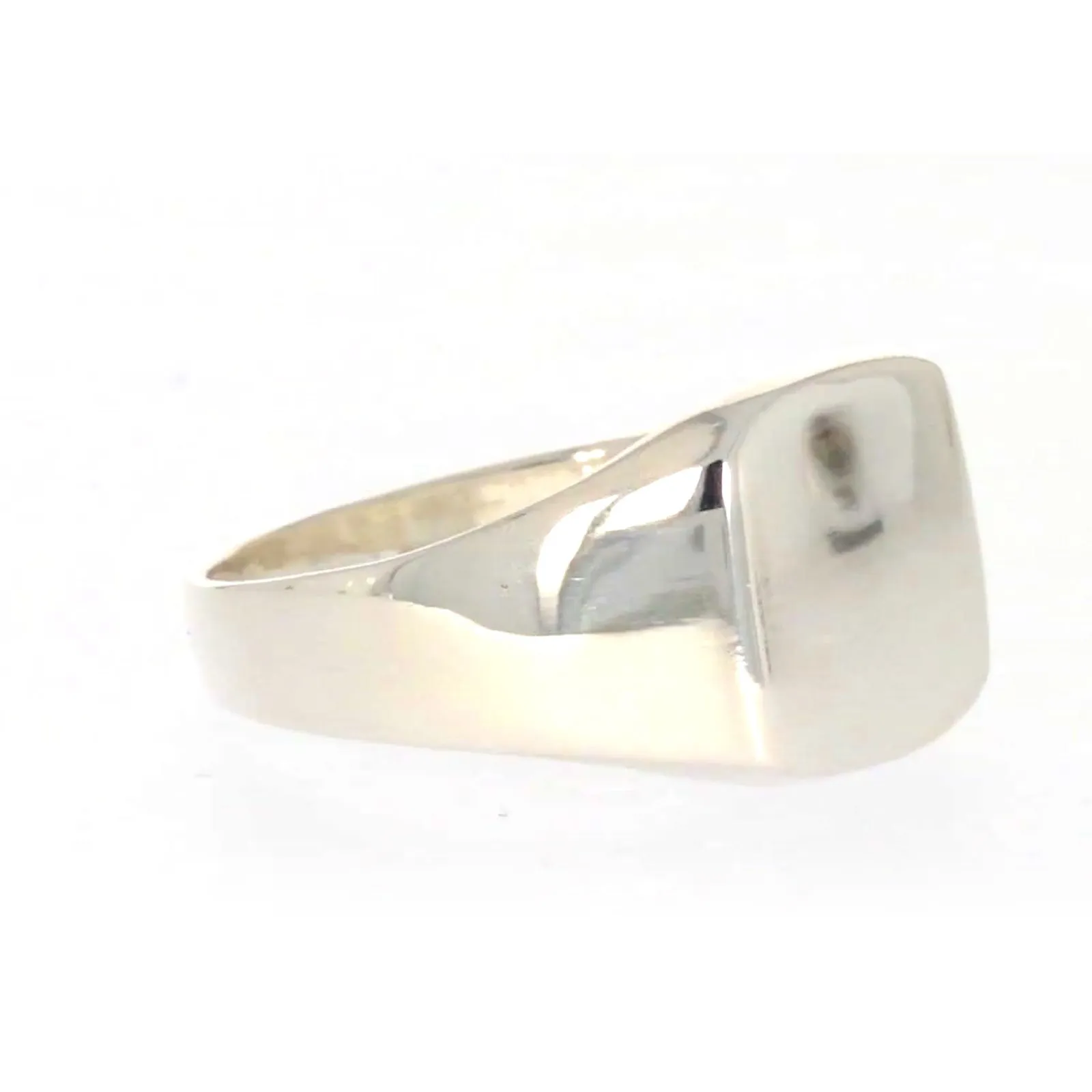 Sterling Silver Plain Signet Mens Ring