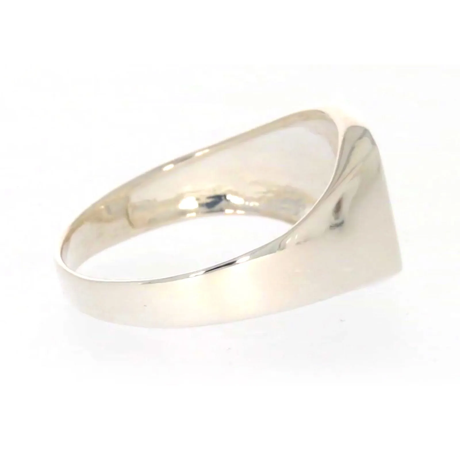 Sterling Silver Plain Signet Mens Ring
