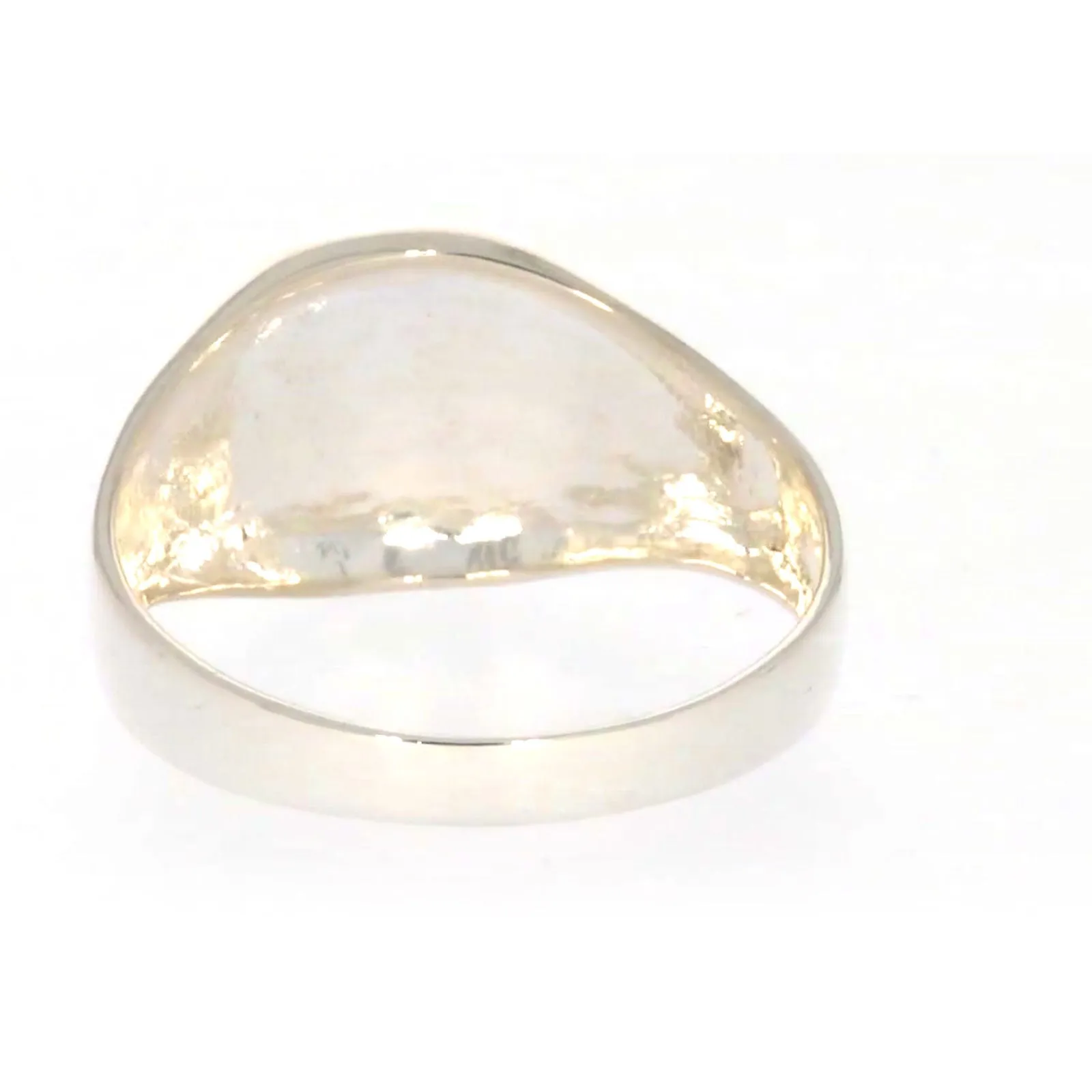 Sterling Silver Plain Signet Mens Ring