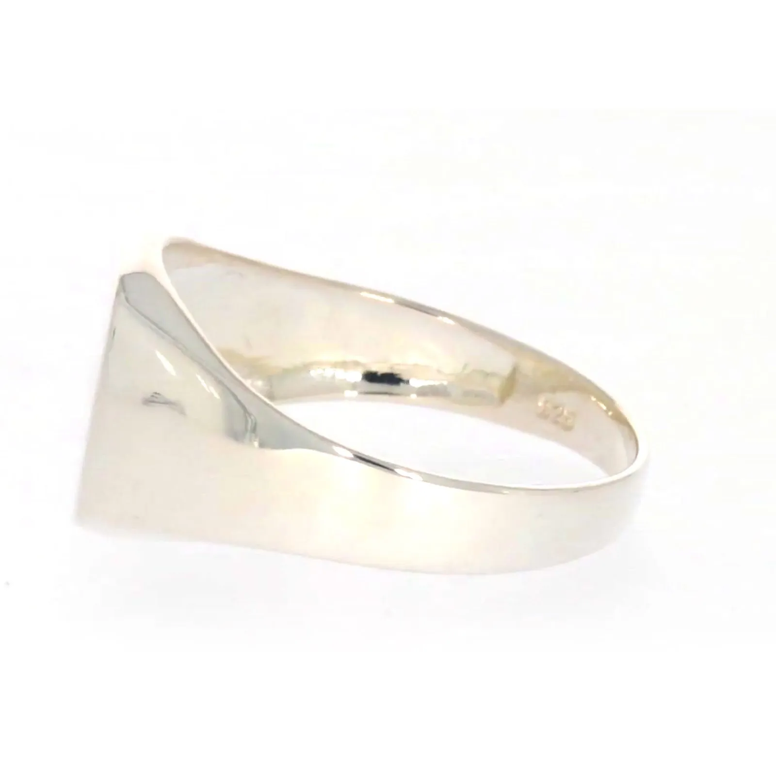 Sterling Silver Plain Signet Mens Ring