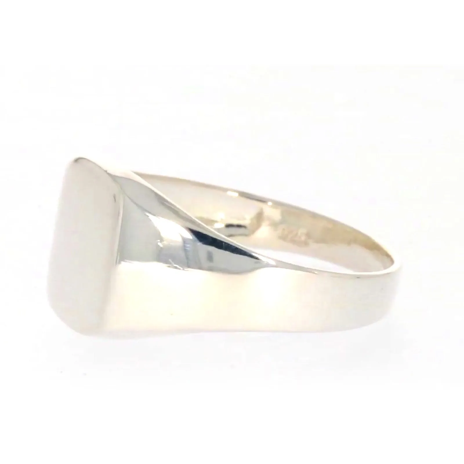 Sterling Silver Plain Signet Mens Ring