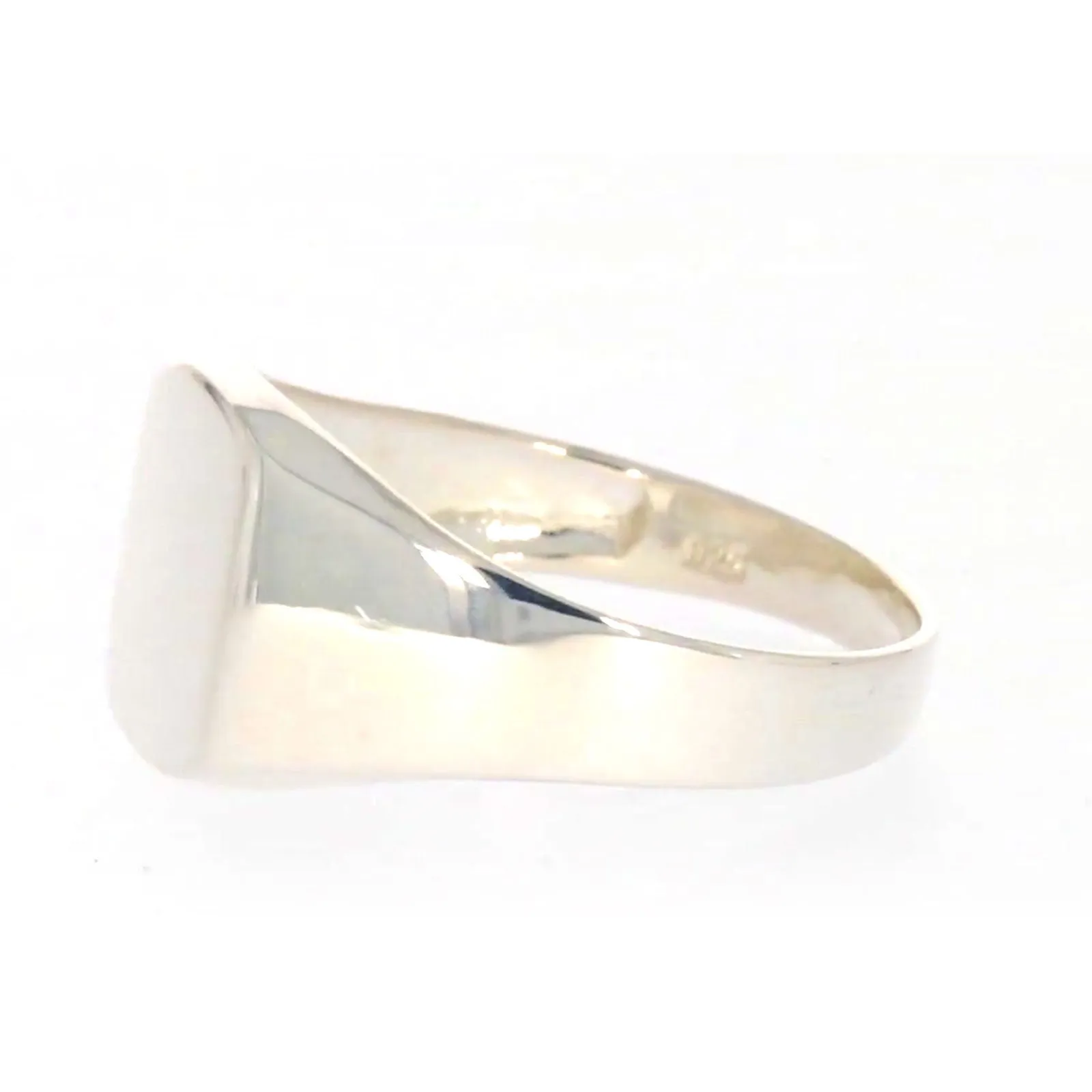 Sterling Silver Plain Signet Mens Ring