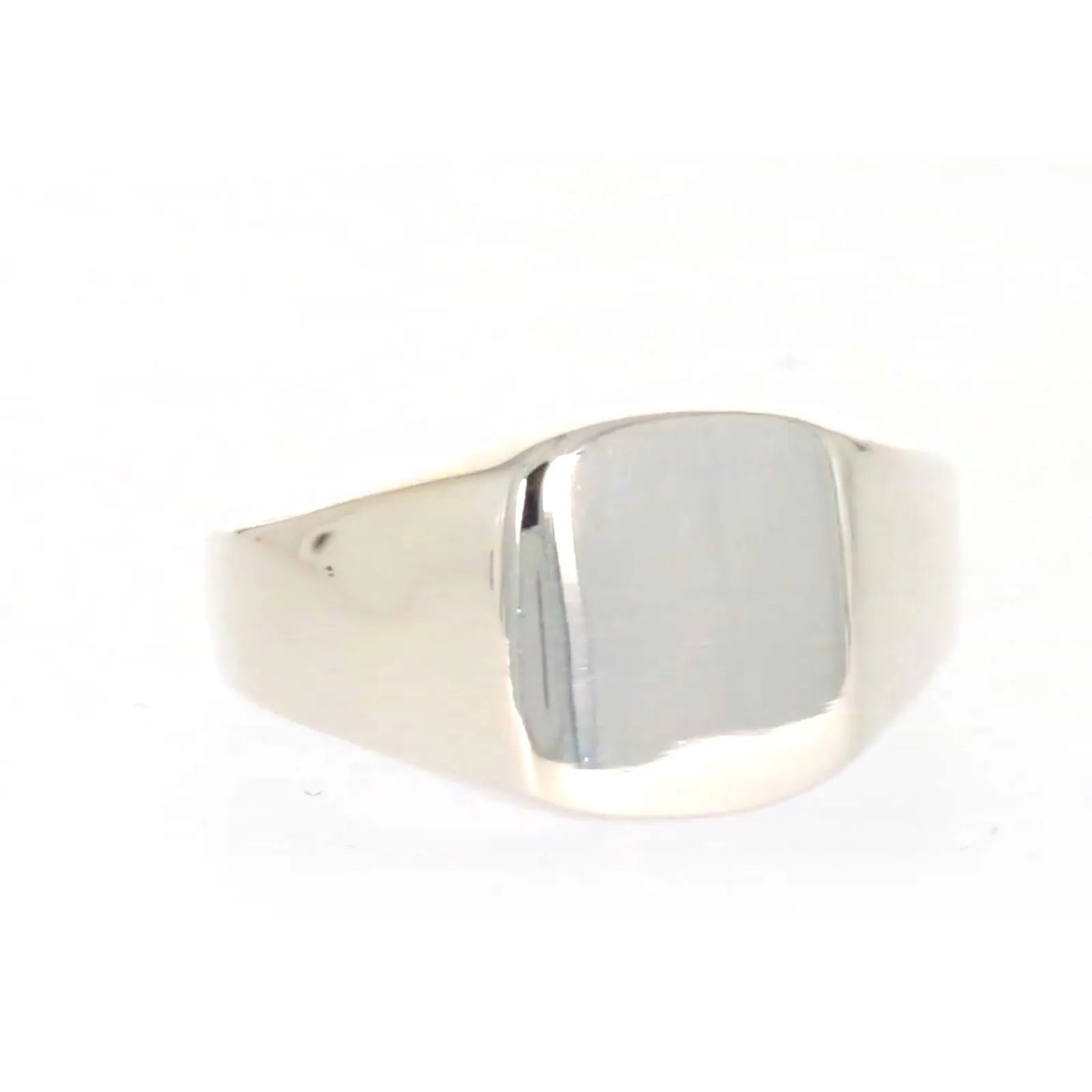 Sterling Silver Plain Signet Mens Ring
