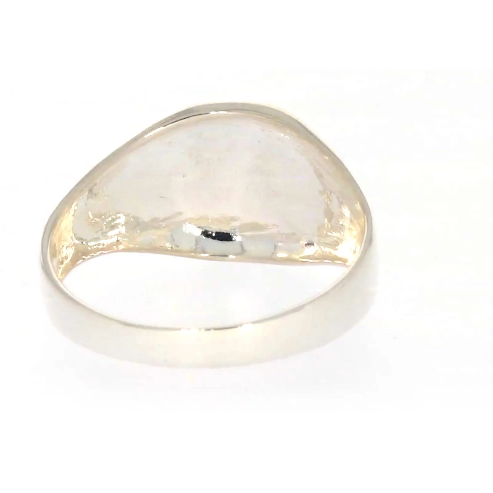 Sterling Silver Plain Signet Mens Ring