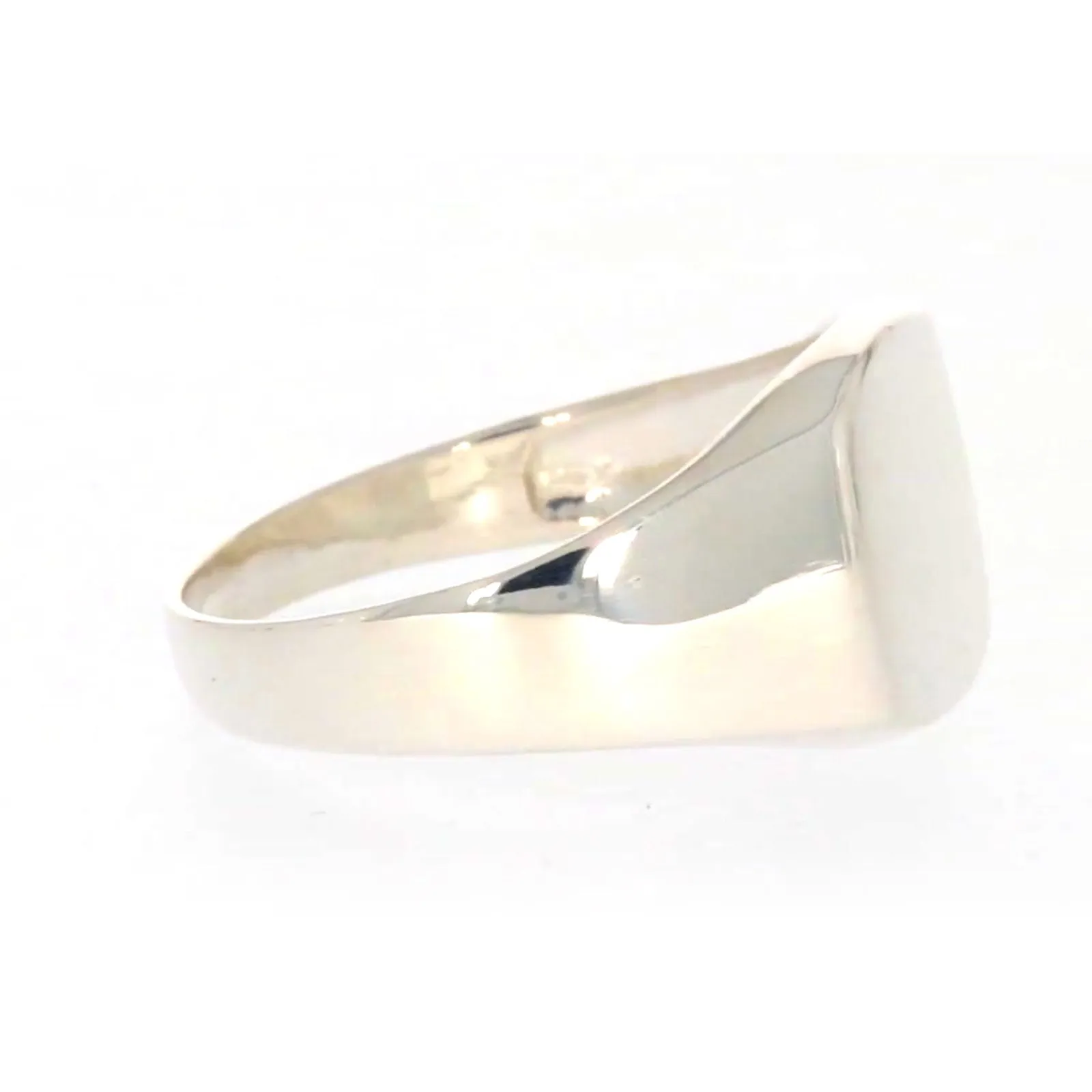 Sterling Silver Plain Signet Mens Ring