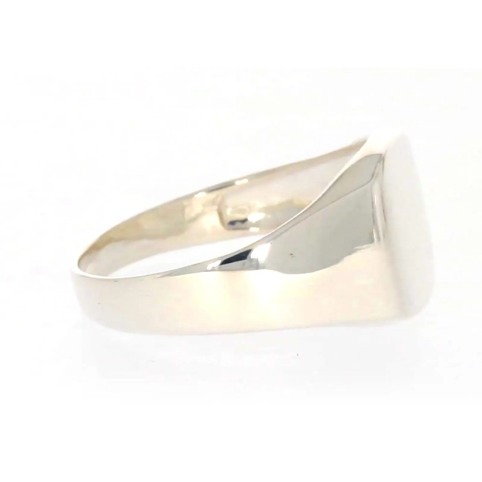 Sterling Silver Plain Signet Mens Ring