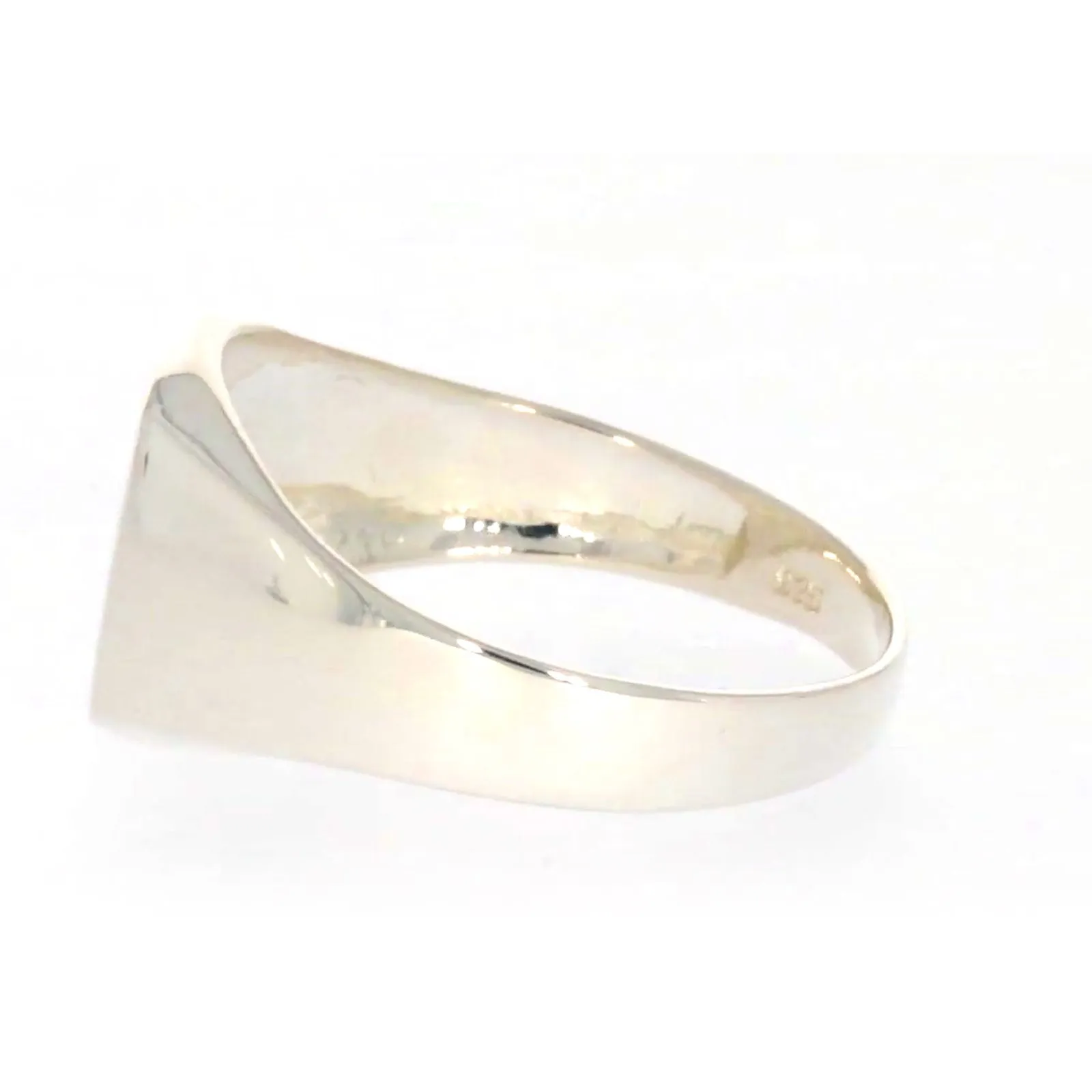 Sterling Silver Plain Signet Mens Ring