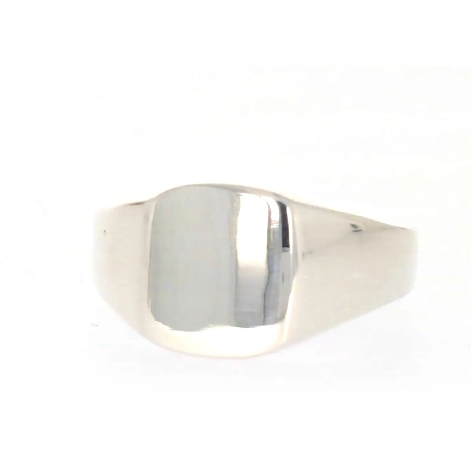 Sterling Silver Plain Signet Mens Ring