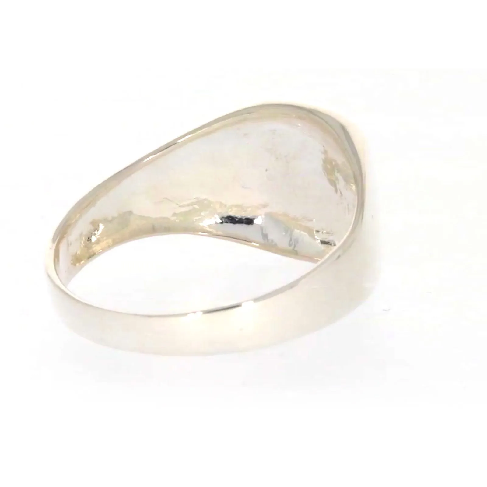 Sterling Silver Plain Signet Mens Ring