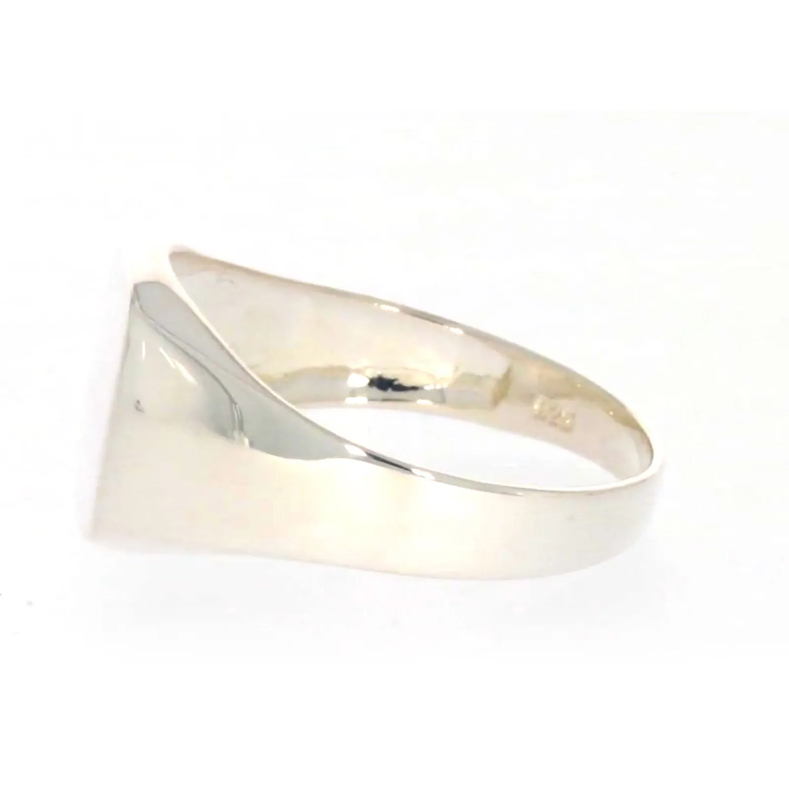 Sterling Silver Plain Signet Mens Ring