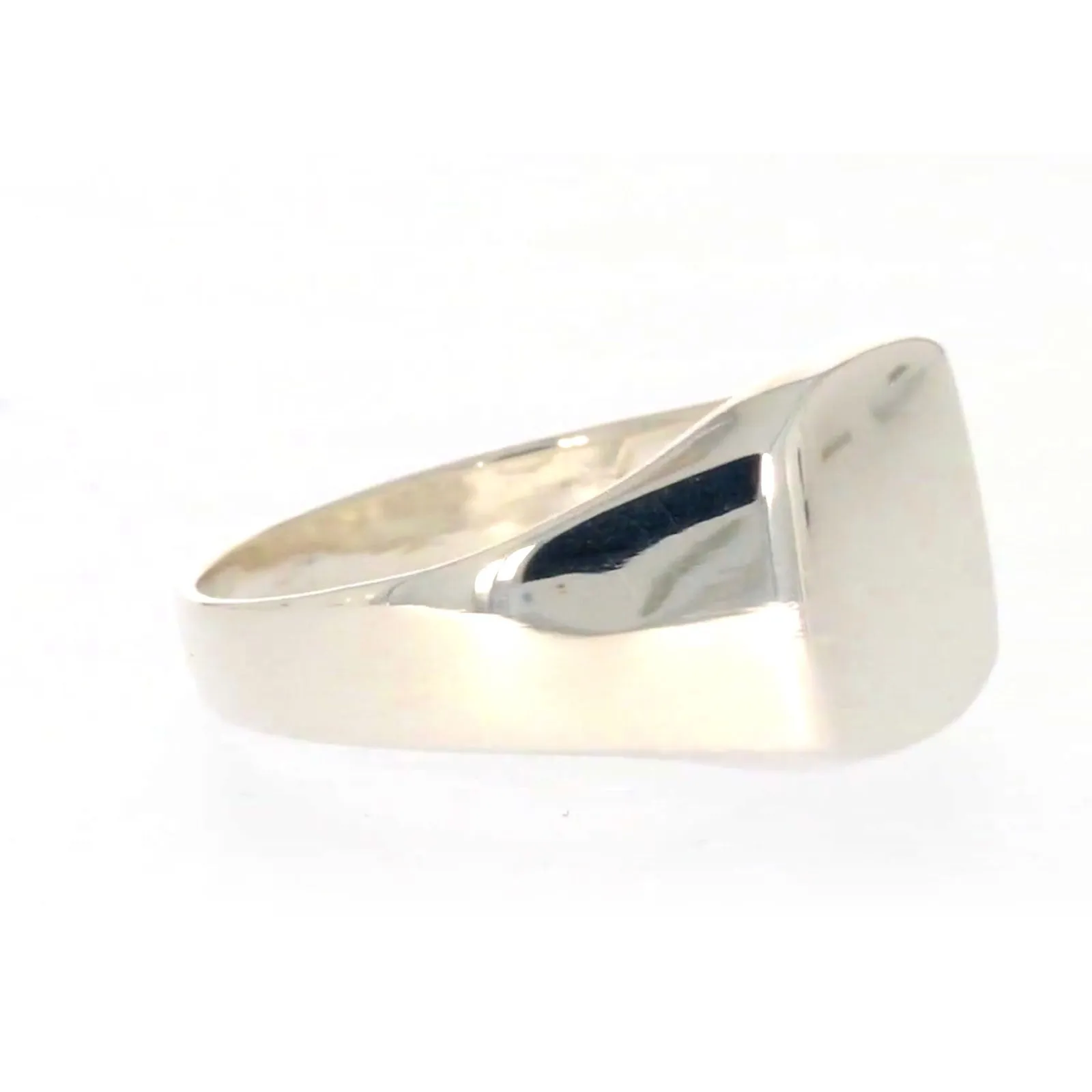 Sterling Silver Plain Signet Mens Ring
