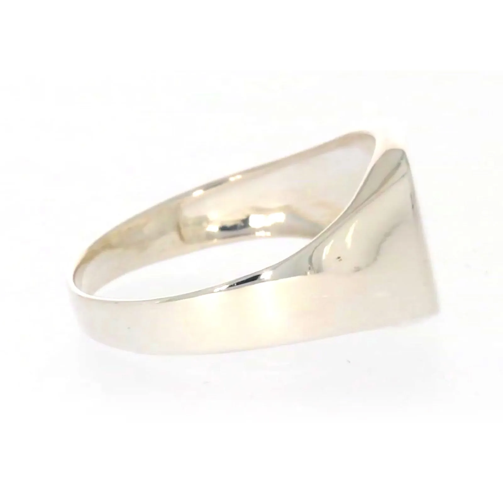 Sterling Silver Plain Signet Mens Ring