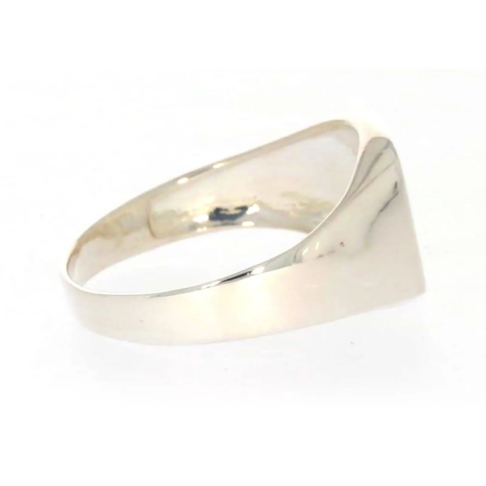 Sterling Silver Plain Signet Mens Ring