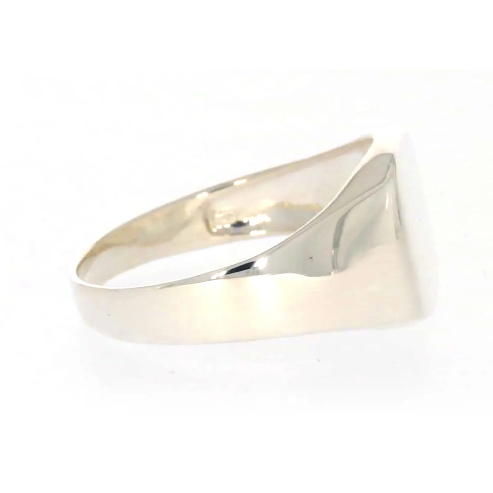 Sterling Silver Plain Signet Mens Ring