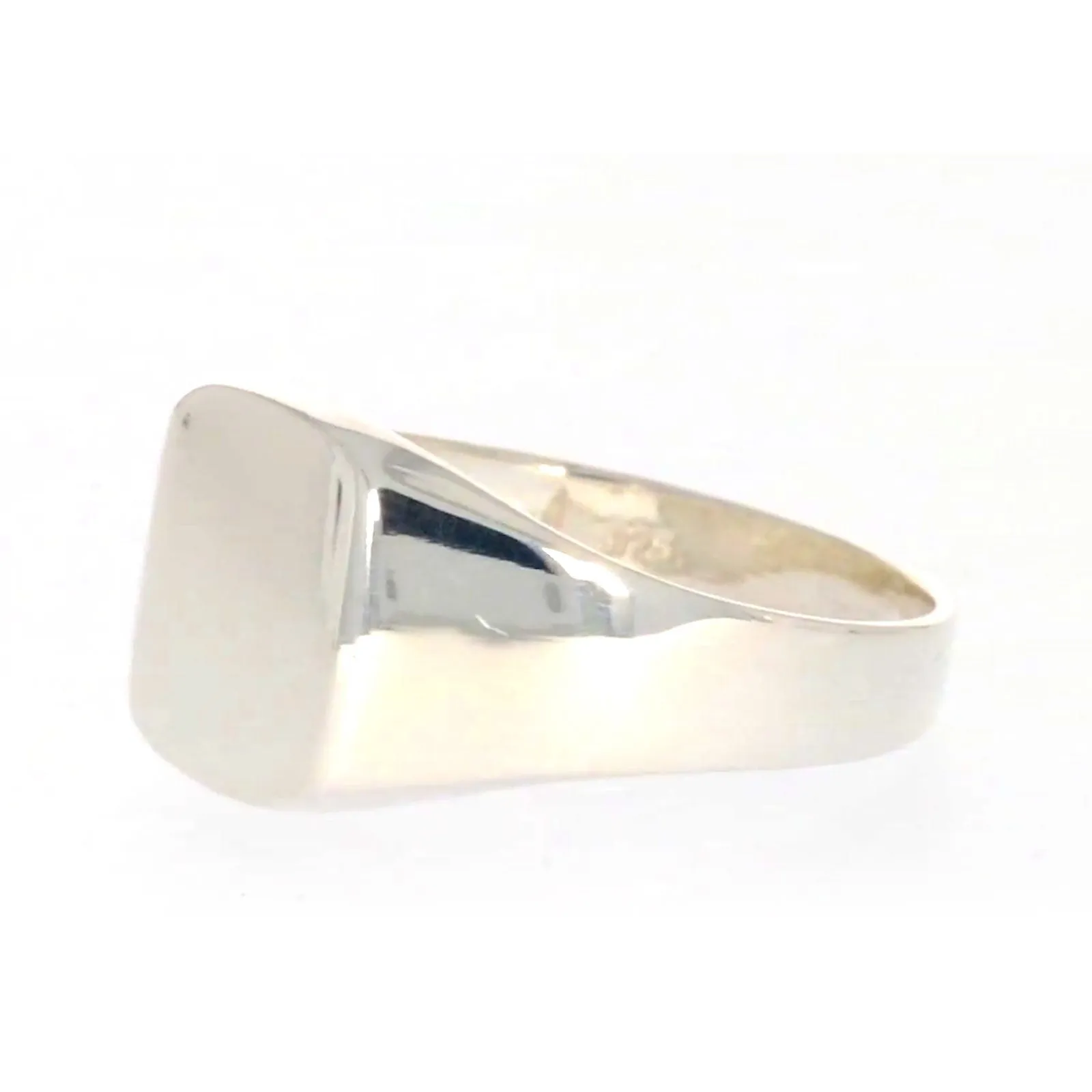 Sterling Silver Plain Signet Mens Ring