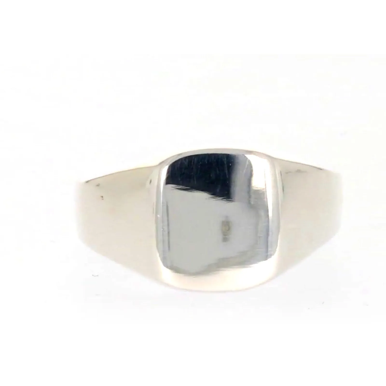 Sterling Silver Plain Signet Mens Ring