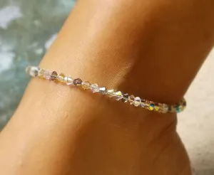 Swarovski™ Crystals Anklet - Light Crystals & Black Diamond