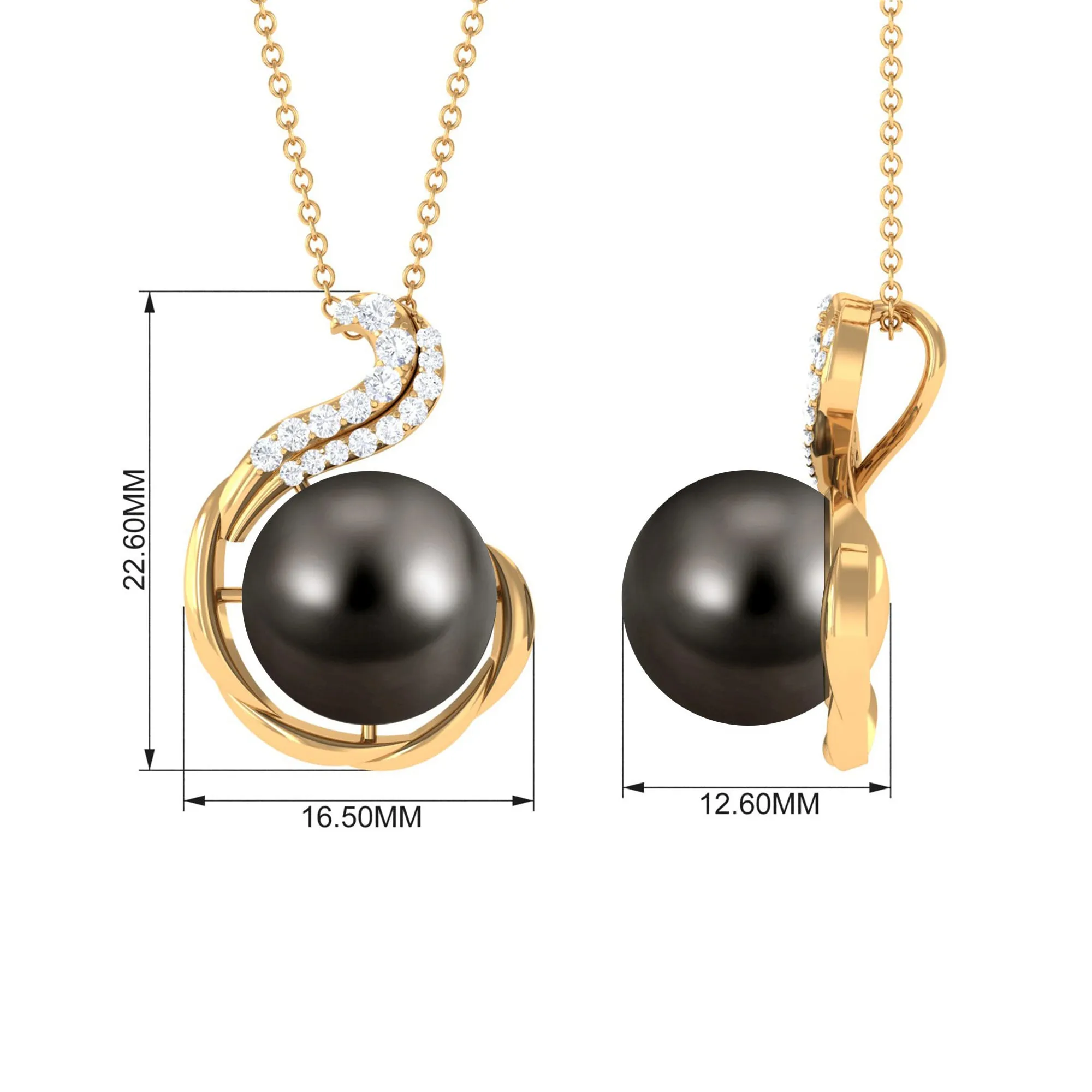 Tahitian Pearl Cocktail Pendant with Diamond Accent