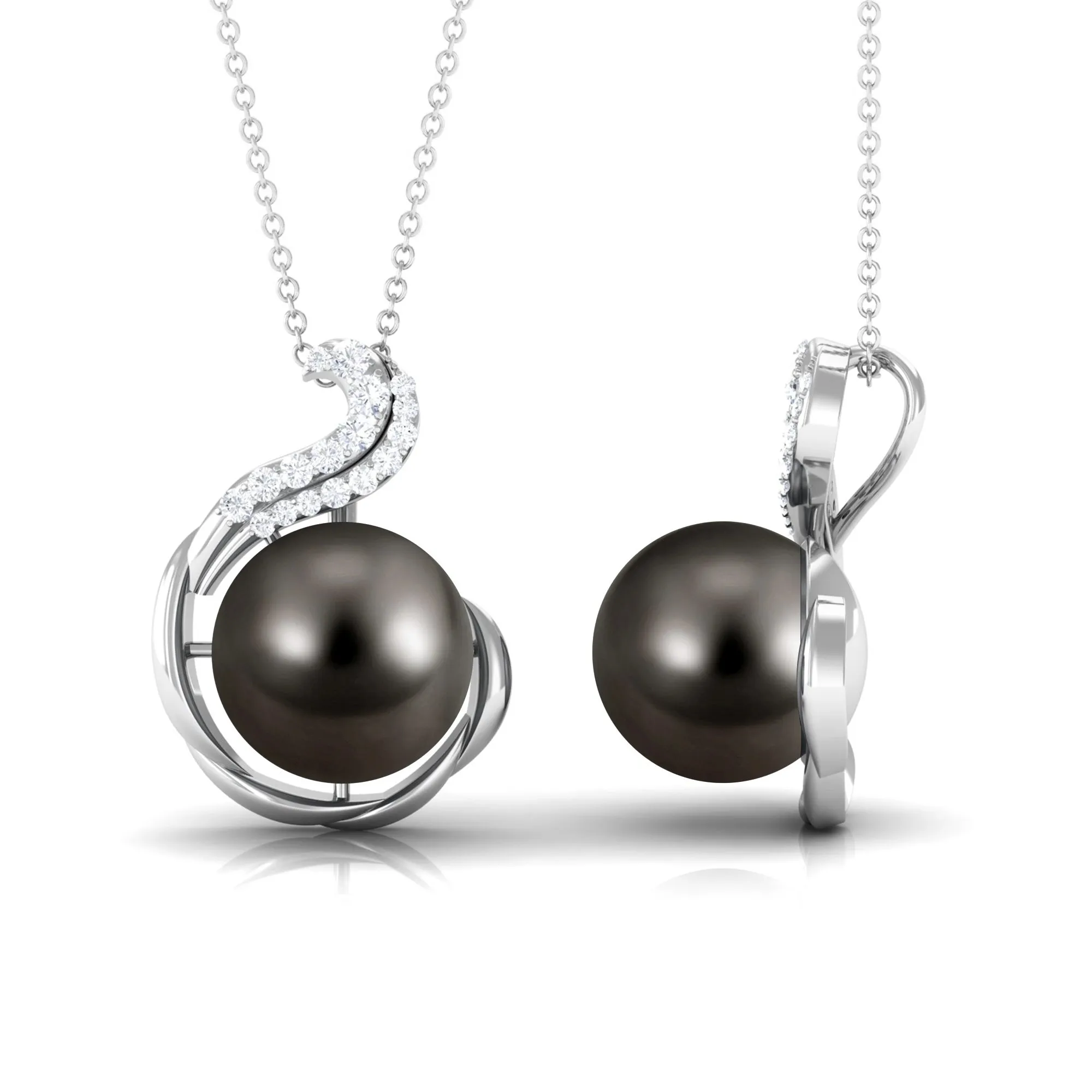 Tahitian Pearl Cocktail Pendant with Diamond Accent