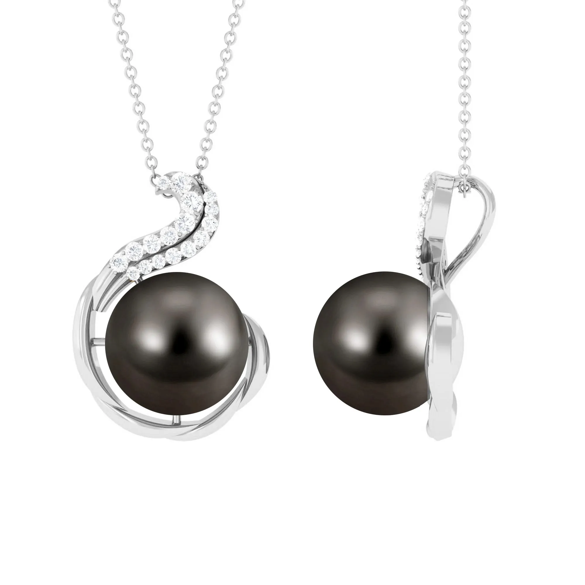 Tahitian Pearl Cocktail Pendant with Diamond Accent