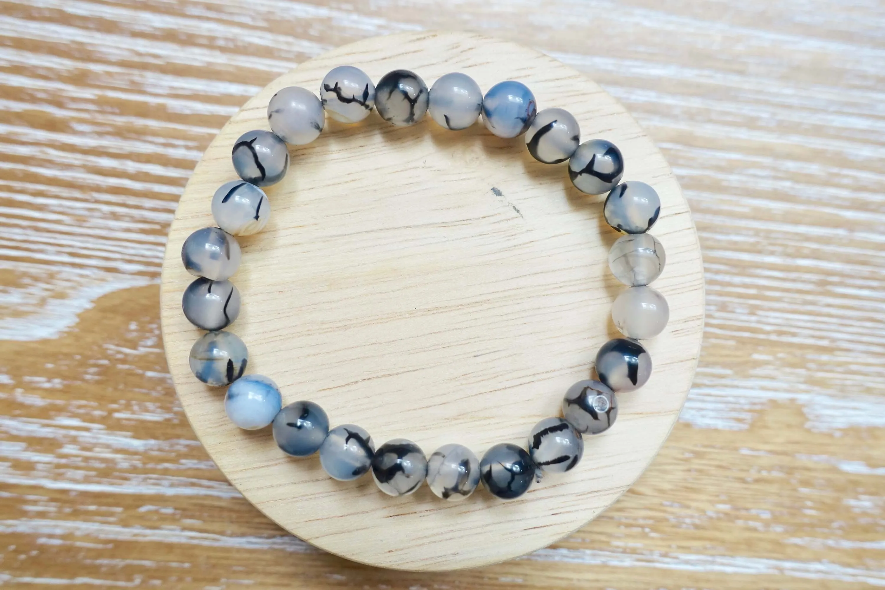 Tourmalinated Quartz Elastic Bead Bracelet