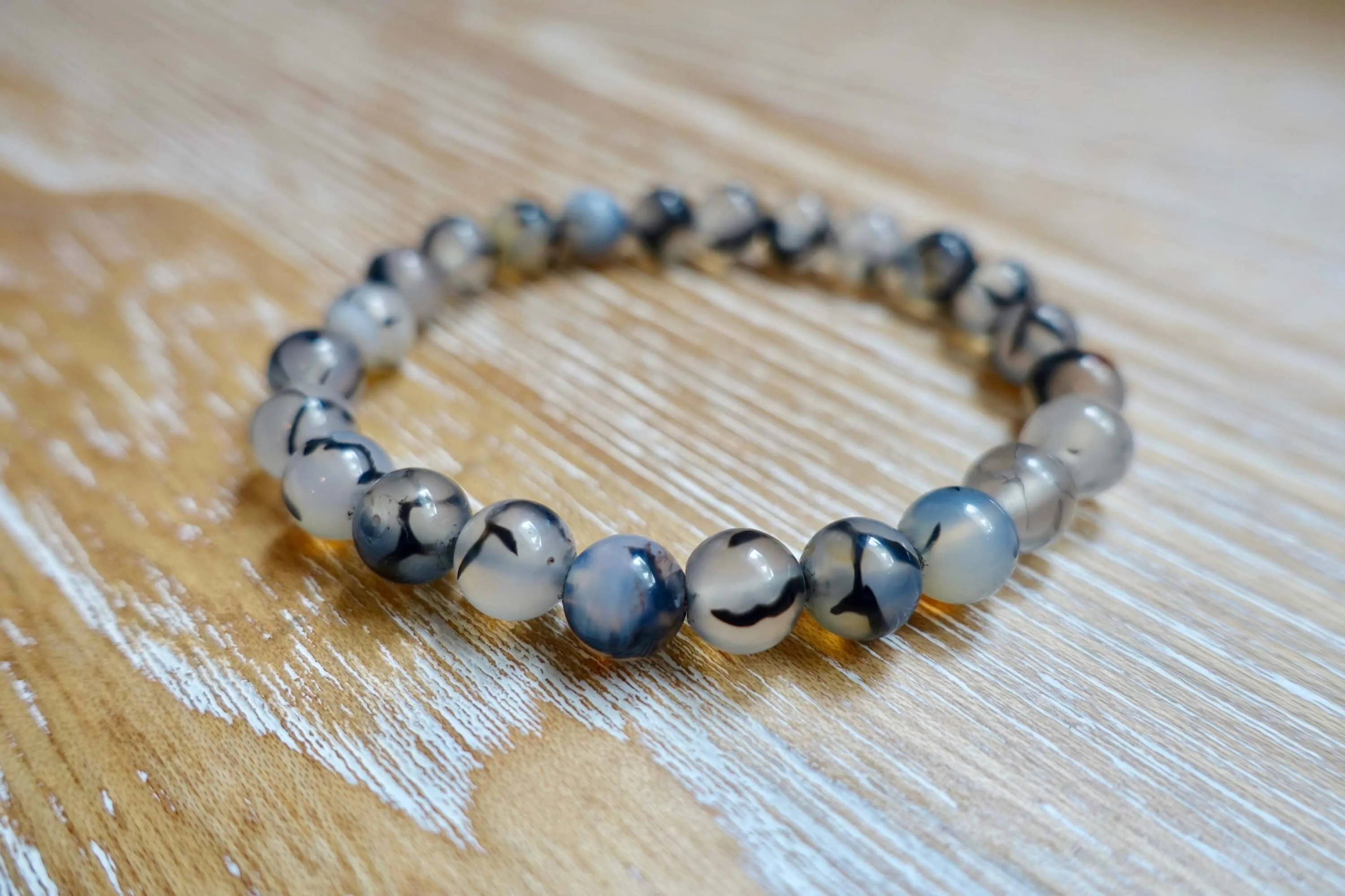 Tourmalinated Quartz Elastic Bead Bracelet
