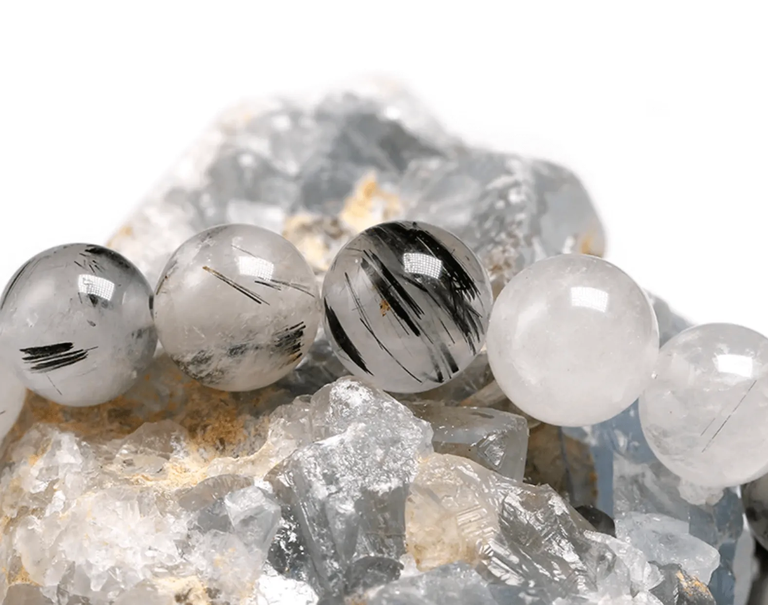 Tourmalinated Quartz Elastic Bead Bracelet