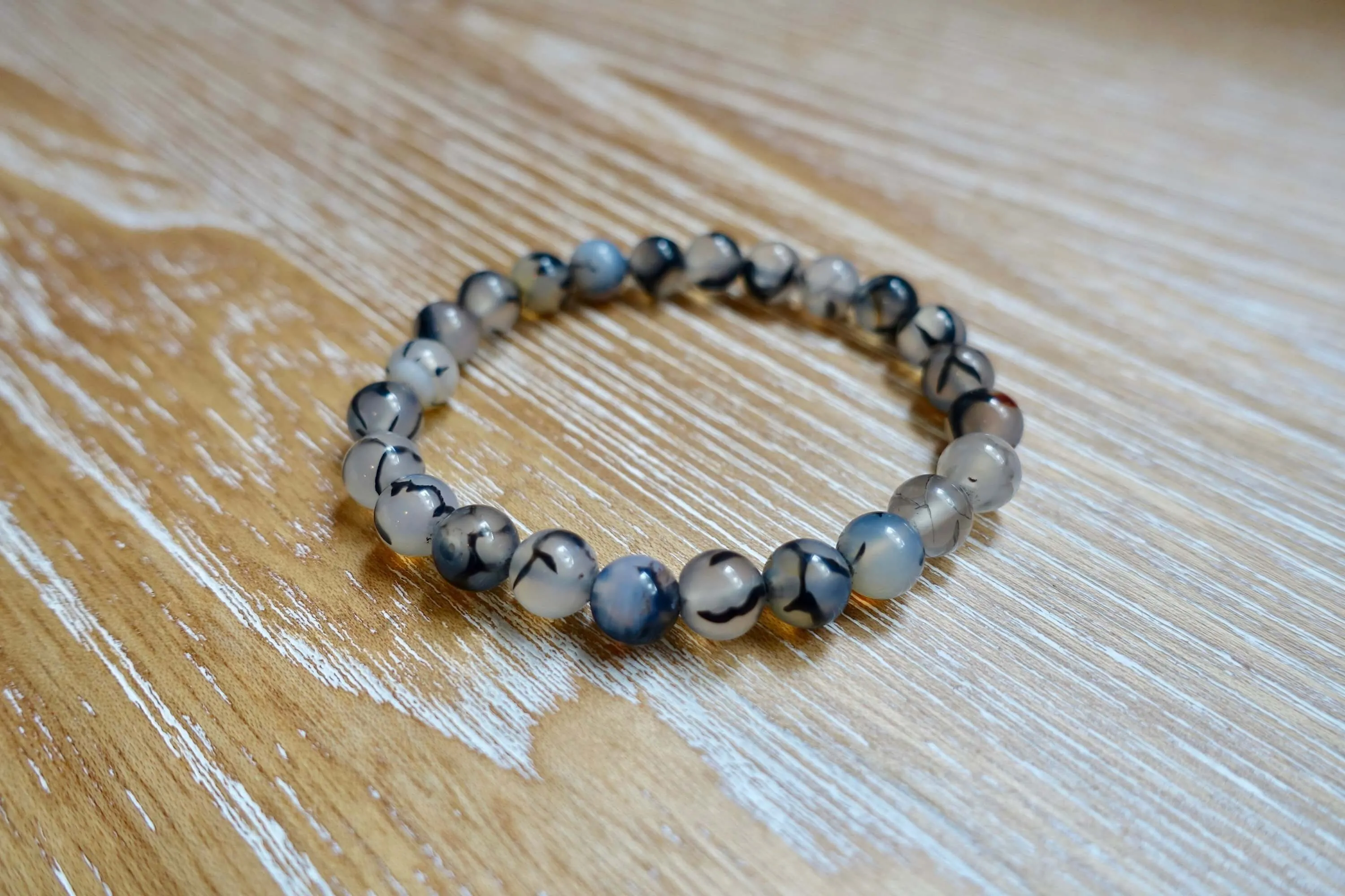 Tourmalinated Quartz Elastic Bead Bracelet