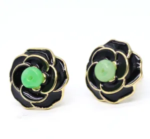 Type A Jadeite Jade Earrings s925 Silver Inlay U2-FZIH-DUIN