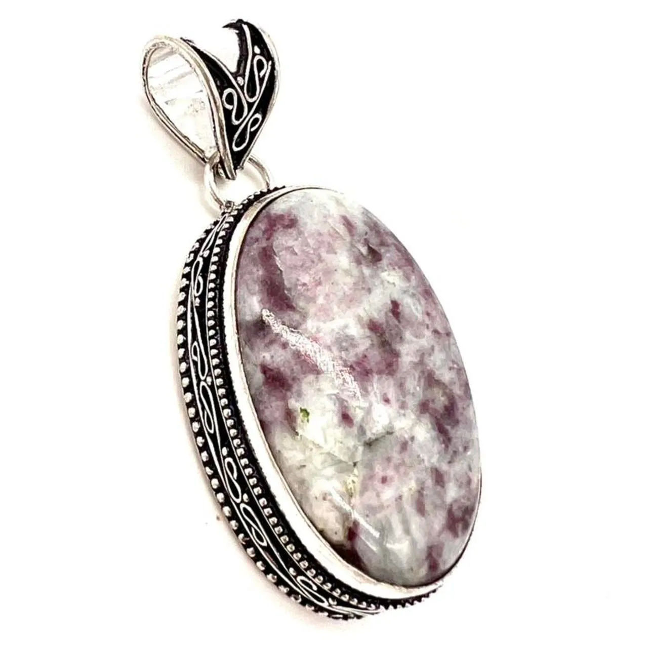 Vintage Design Pink Tourmaline  Gemstone 925 Sterling Silver Jewellery Pendant Gift for Her