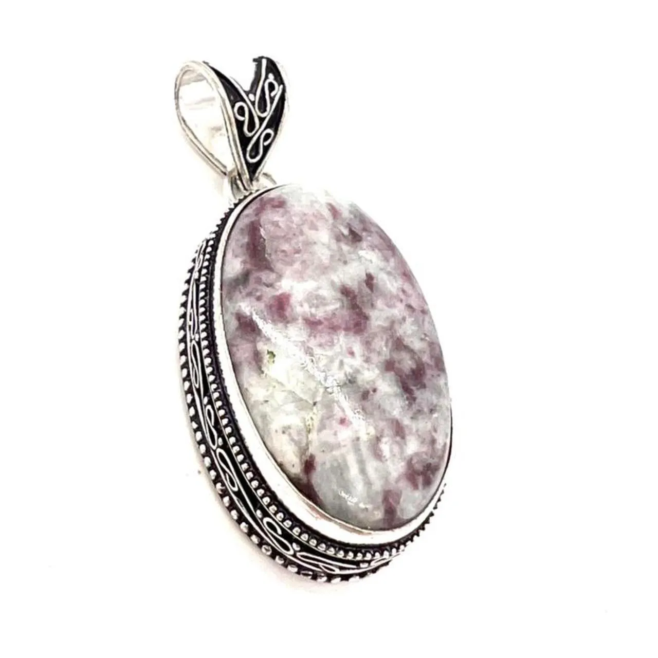 Vintage Design Pink Tourmaline  Gemstone 925 Sterling Silver Jewellery Pendant Gift for Her