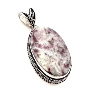 Vintage Design Pink Tourmaline  Gemstone 925 Sterling Silver Jewellery Pendant Gift for Her